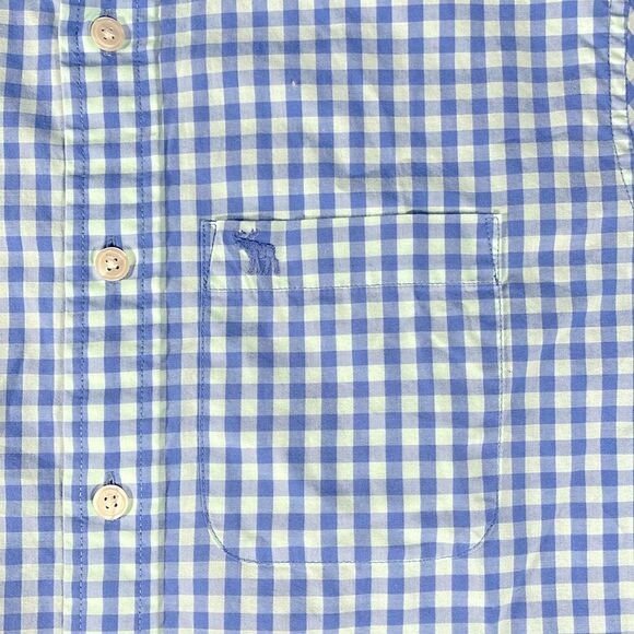 Abercrombie & Fitch mens blue gingham checkered plaid button down shirt - size S - Picture 6 of 9